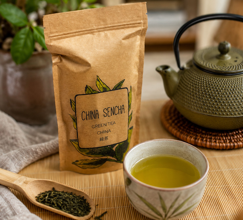 China Sencha Leo Tea – zielona herbata liściasta Sencha w opakowaniu doypack